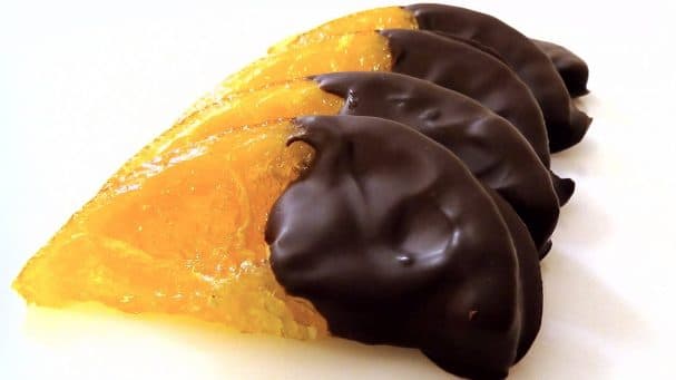 Orange slices in chocolate
