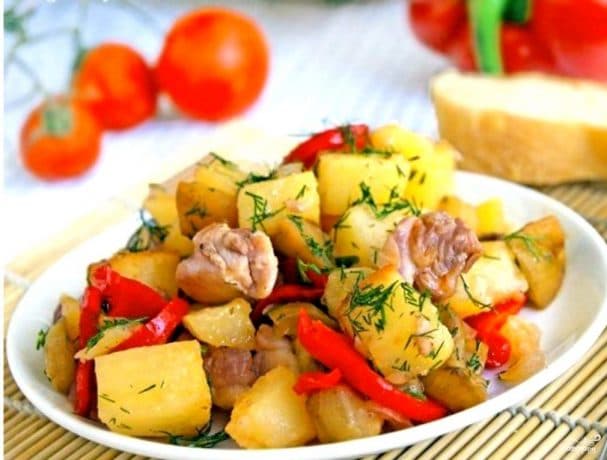 Eggplants with potatoes