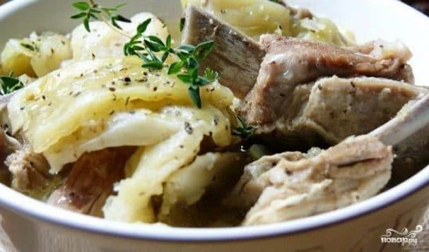 Тушаная бараніна з капустай