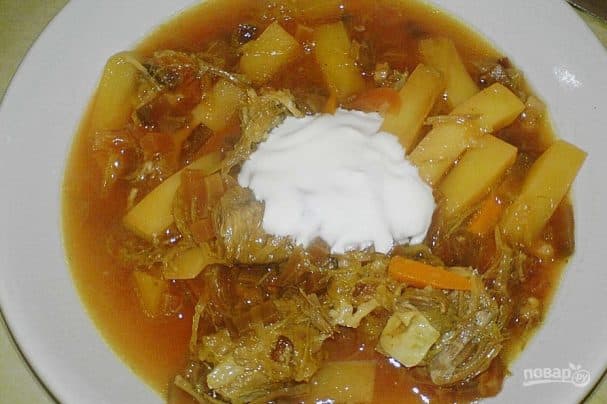 Боршч з кіслай капусты