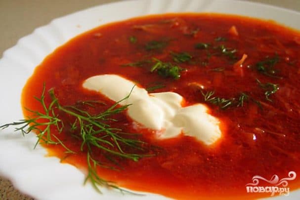 Borscht made from pickled beets