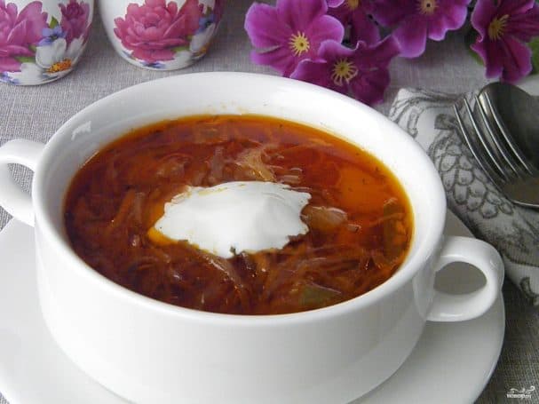 Боршч з кіслай капустай