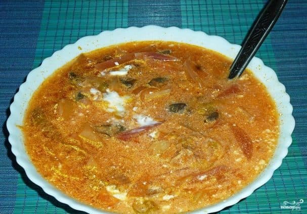 Боршч з мясам