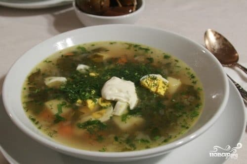 Ukrainian green borscht
