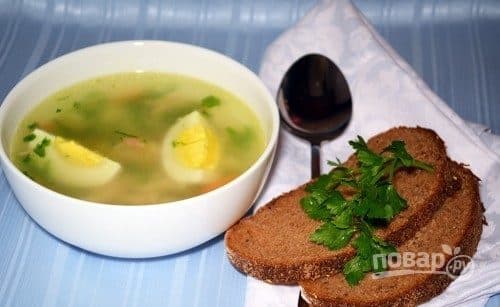 Бульён з яйком
