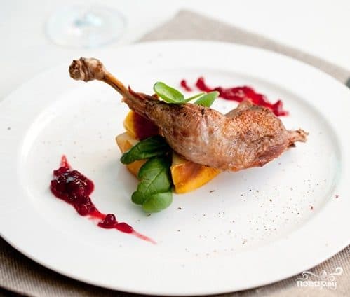 Roasted guinea fowl in the oven
