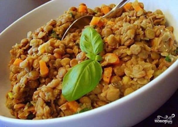 Lentils with chicken in a multicooker
