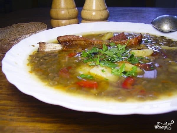 Lentil and pea soup