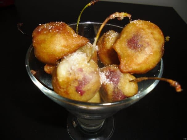 Cherries in batter