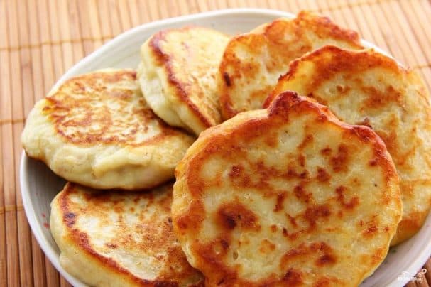 Potato pancakes with minced meat filling