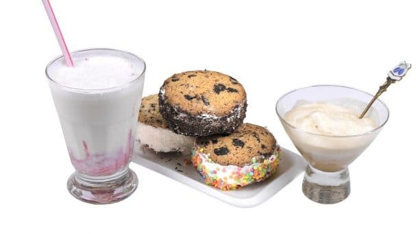 Desserts with ice cream