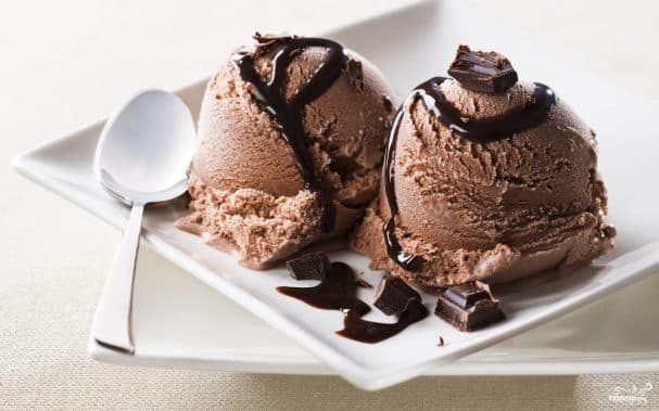Homemade chocolate ice cream