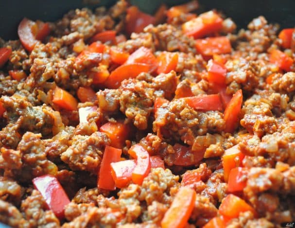 Minced meat with bell pepper