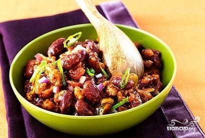 Beans with eggplants