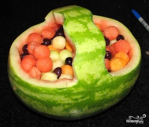 Watermelon fruit basket