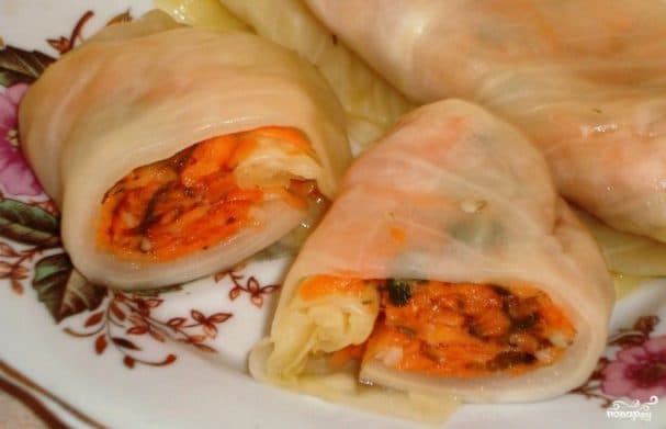 Закусачныя голубцы з морквой