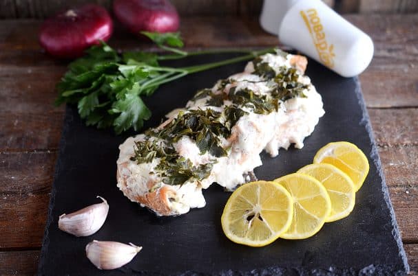 Pink salmon in the microwave