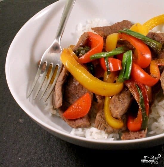 Beef with bell pepper