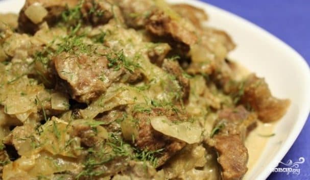 Якіснае мясо ў смятане ў гаршочку