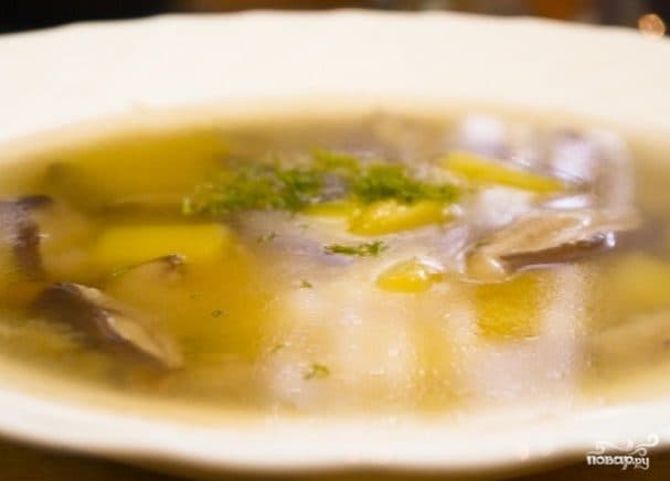 Грибний суп із маслюків