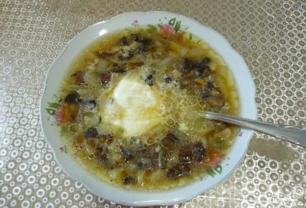 Mushroom soup with potatoes