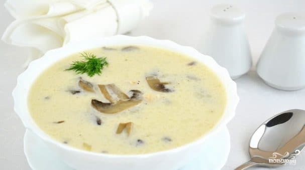 Грибний суп із сирками
