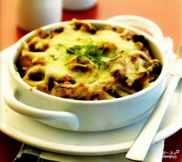 Stew with oyster mushrooms