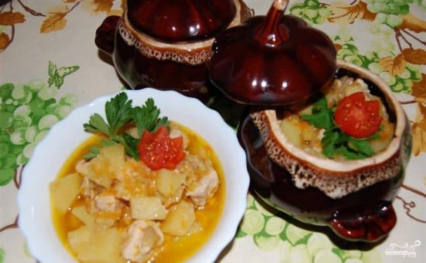 Жаркое в горшочке с картофелем