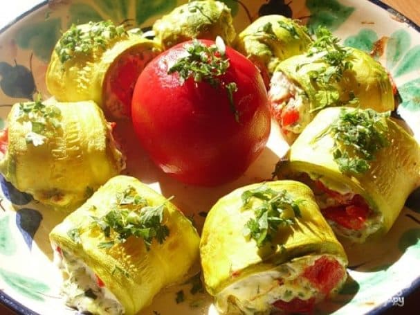 Zucchini with minced meat