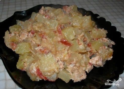 Кабачки с грудкой в духовке
