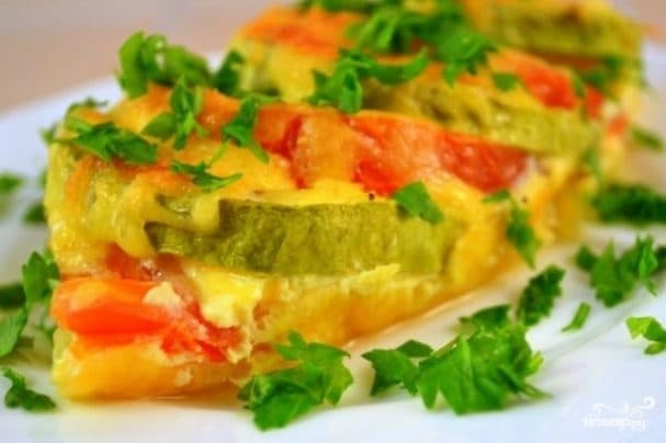 Кабачкі, запечаныя з сырам