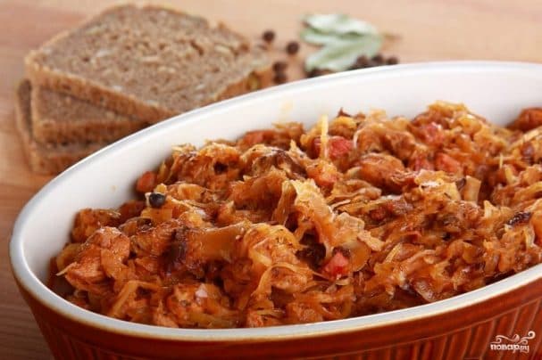 Капуста смажена з грибами