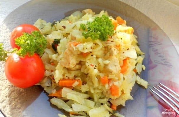 Капуста с рисом в мультиварке
