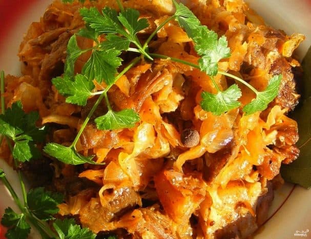 Cabbage with canned meat in a multicooker