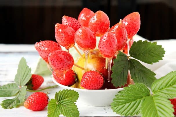 Caramelized strawberries
