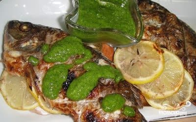 Grilled crucian carp