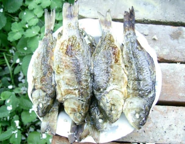 Grilled crucian carp