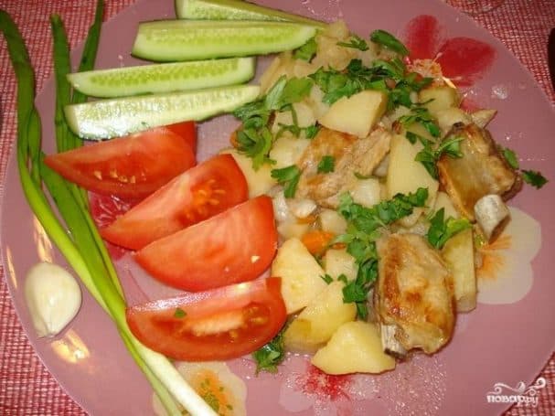 Запечаны бульба з рабрышкамі