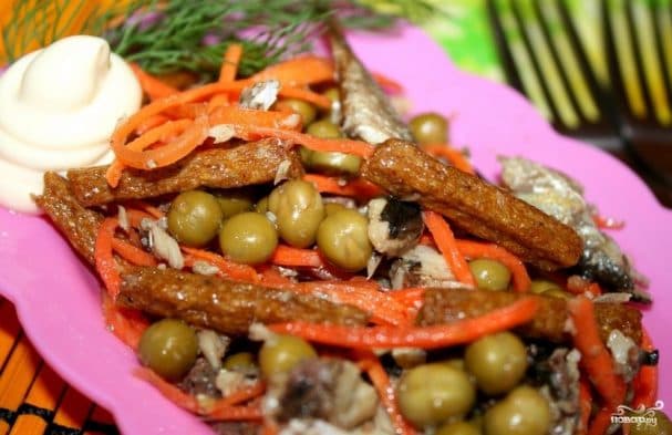 Корейська морква з сухариками