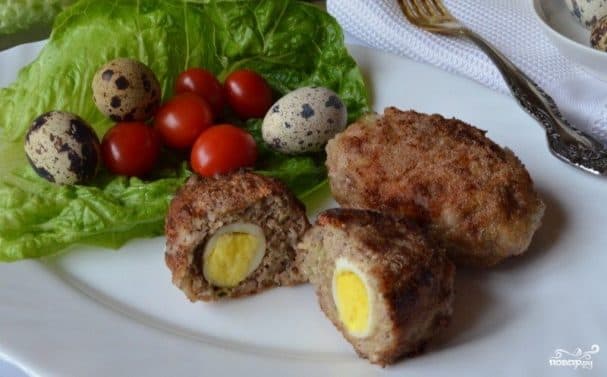 Cutlets with egg inside