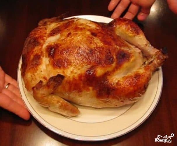 Chicken stuffed with pancakes