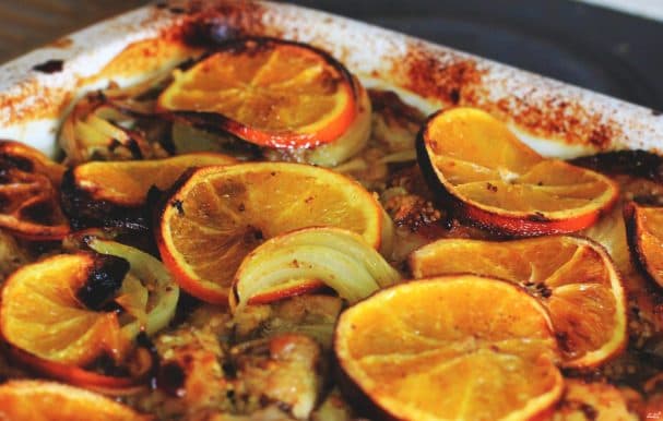 Chicken with oranges in a multicooker