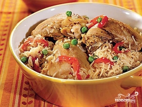 Chicken baked in the oven with mushrooms