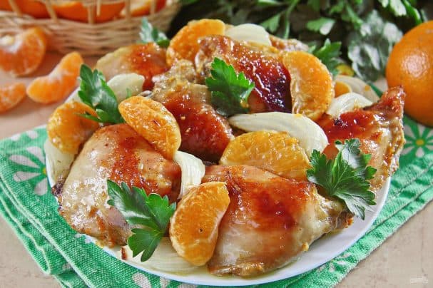 Chicken with tangerines
