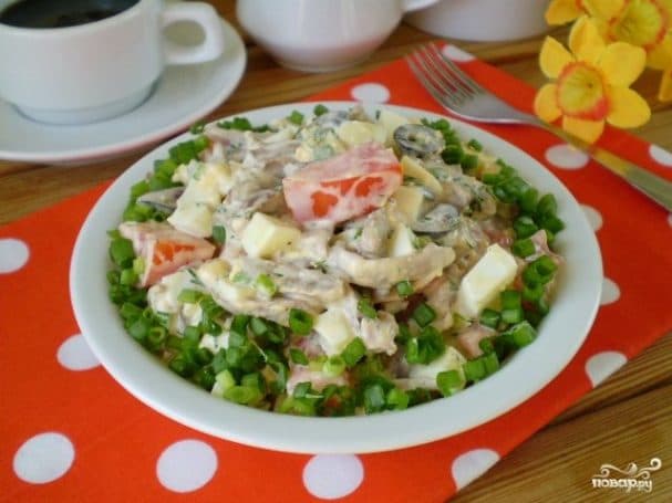 Курячі сердечка з помідорами