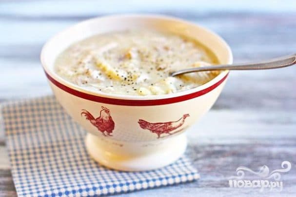 Куриный бульон с клецками