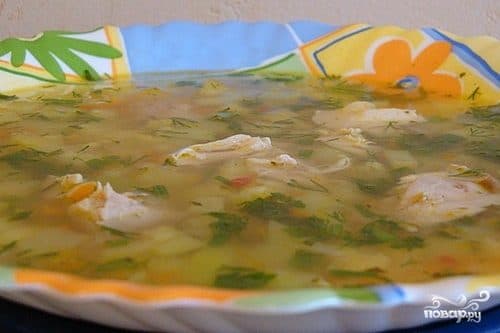 Chicken soup with zucchini
