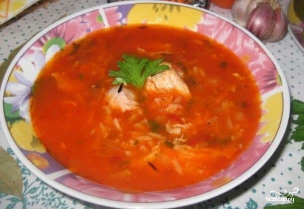 Куриный суп с томатной пастой