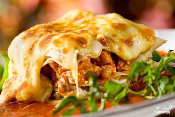 Лазанья из лаваша с фаршем