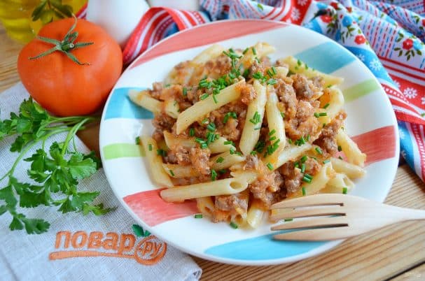 Sailor-style pasta with minced meat